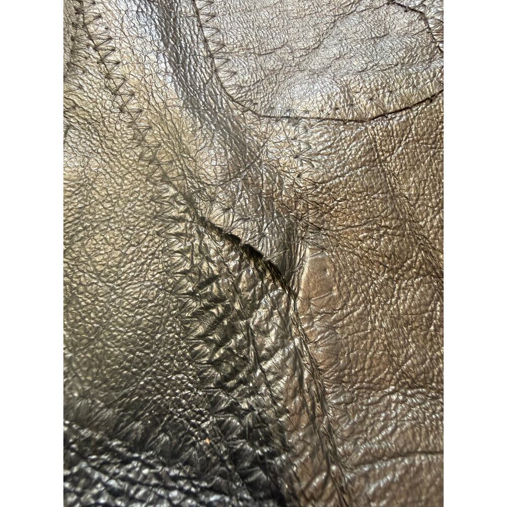 Lone Wolf Leather Patch Work Jacket Size Large - image 2